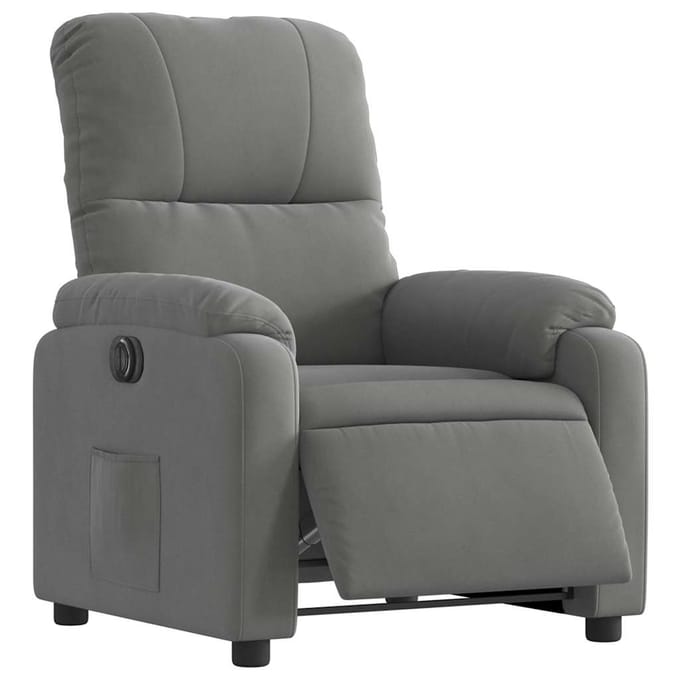 vidaXL - Fauteuil - verstelbaar - elektrisch - microvezelstof - donkergrijs