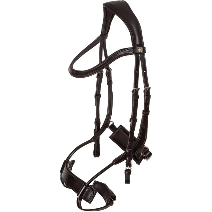 Engels gecombineerd hoofdstel met anatomische neusriem Equestro Collegiate Comfitec