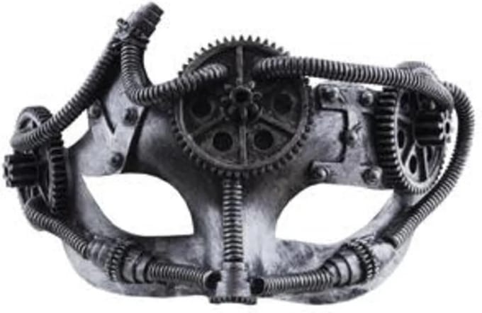 Steampunk masker met tandwiel