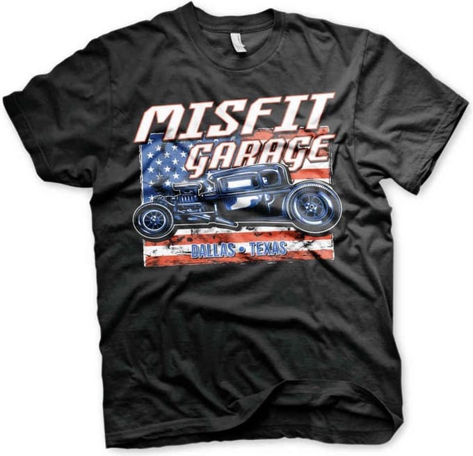 Misfit Garage Heren Tshirt -XL- Old Glory Zwart