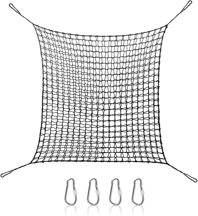 Klimnet voor Speeltuin - Speelnet Valnet - Outdoor Klimmen - Versterkte Rand - 3 x 3 Meter - Zwart