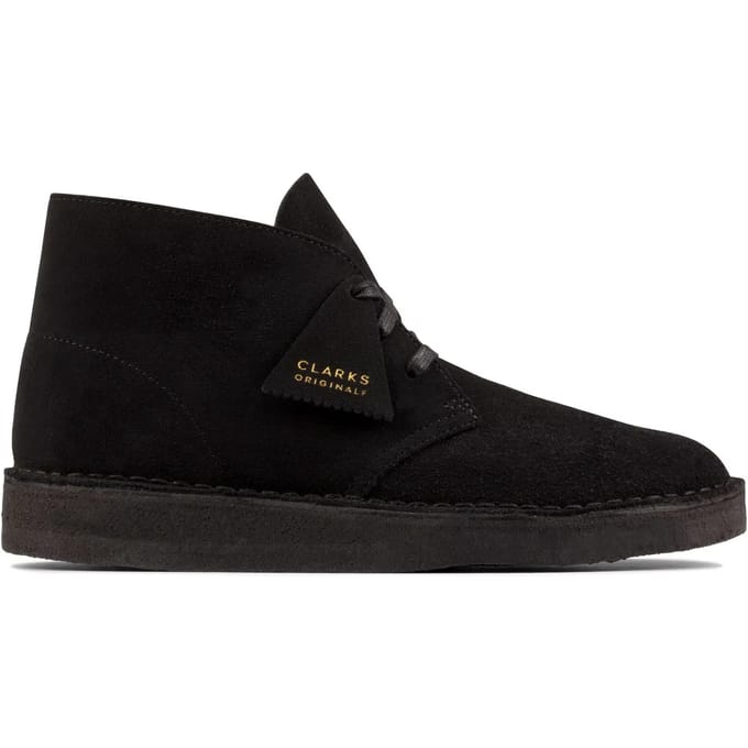 Desert Coal zwarte suede lifestyle-schoen voor heren