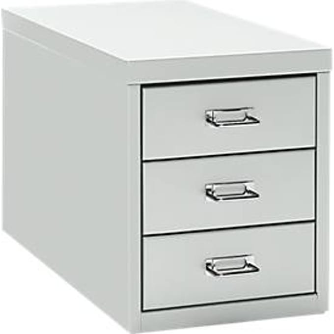 Ladekast A4, met 3 schuifladen, 330 mm hoog, lichtgrijs