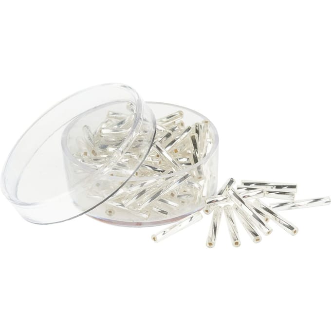 Glazen pinnen gedraaid, 15 mm - Zilver