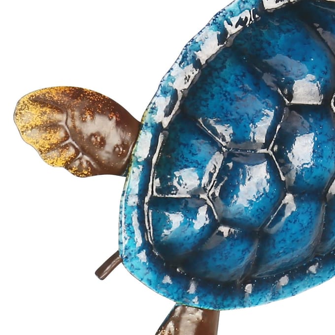 Blauwe schildpad muur decor kust oceaan zee muur kunst ijzer dier muur decor thuis