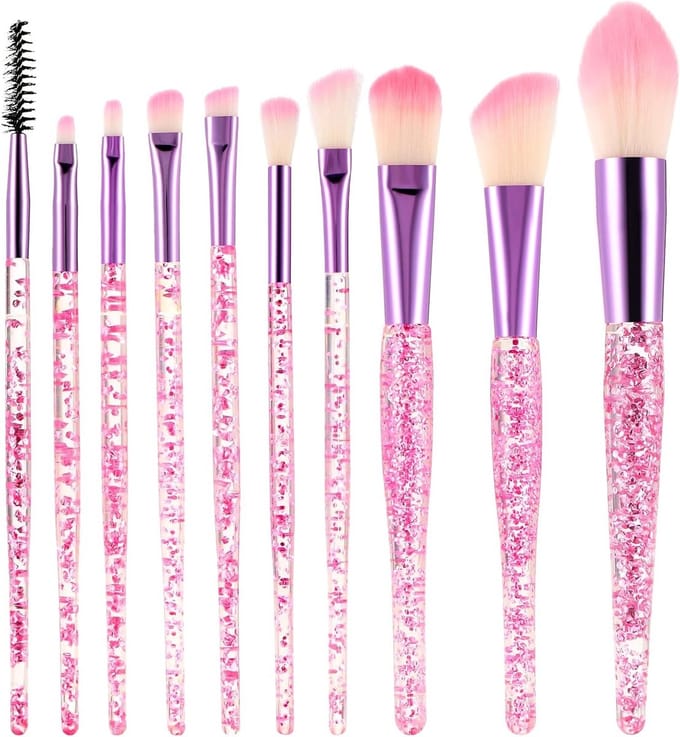 Solidchoice - Glitter Crystal Makeup Kwasten Set van 10 Stuks