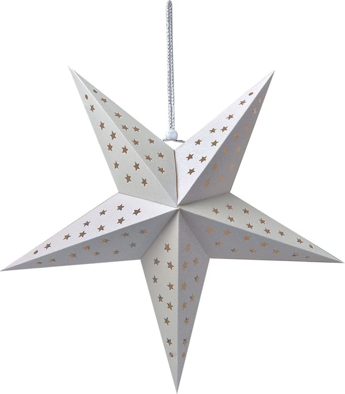 Clayre & Eef Hangende ster 45x15x45 cm Wit Papier