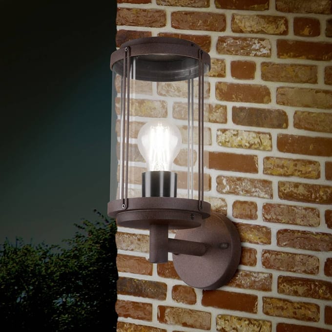 TRIO TANARO - Wandlamp - Roestkleur - excl. 1x E27 7W - Buitenverlichting - IP44