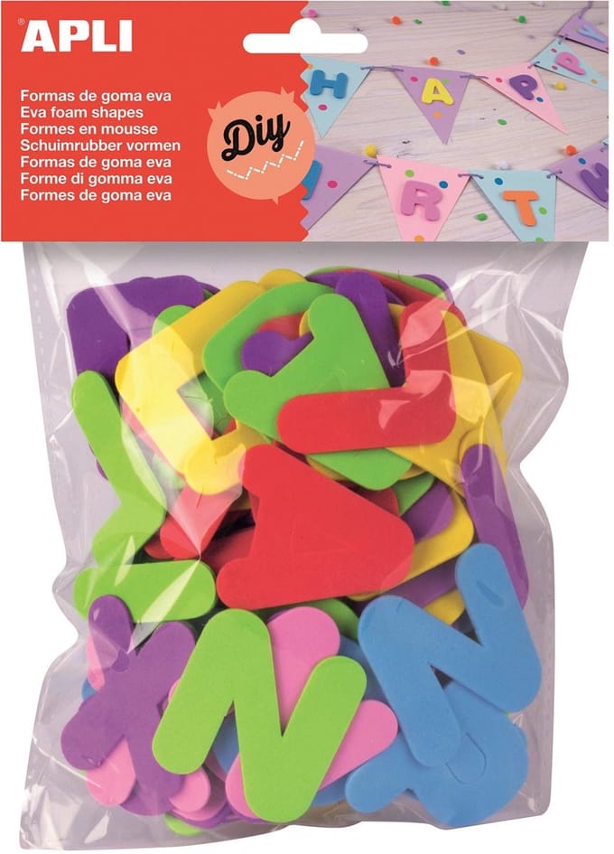 Letters Apli Multicolour 5 cm EVA-rubber (5 Stuks)