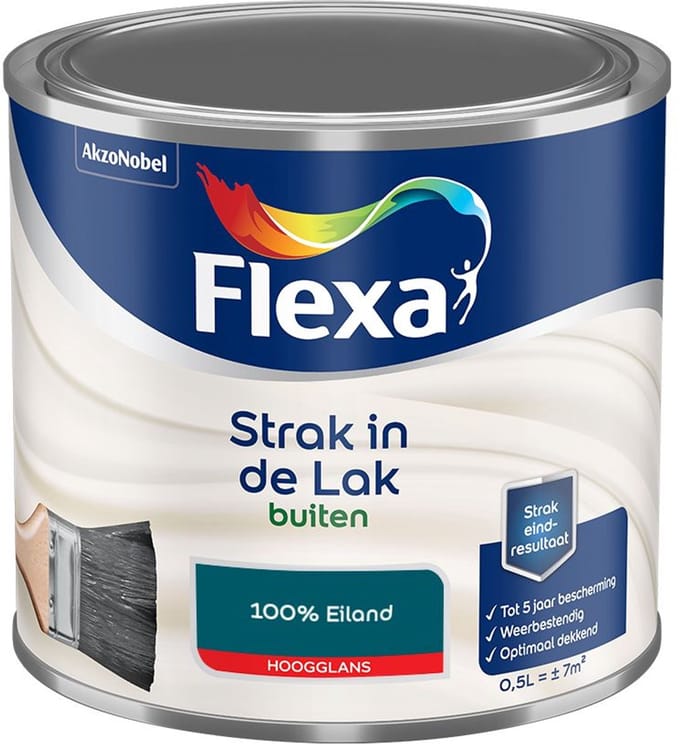 Flexa - Strak In De Lak Buitenlak Hoogglans - 100% Eiland - Mengverf - 500 Ml