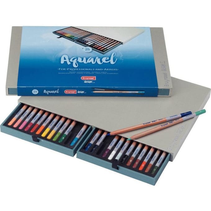 Kleurpotloden Bruynzeel Design met luxe bewaardoos aquarel ass 24st