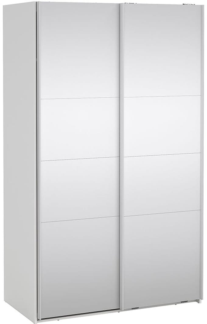 Catania schuifdeurkast 2 deuren met spiegel 120x200cm wit.