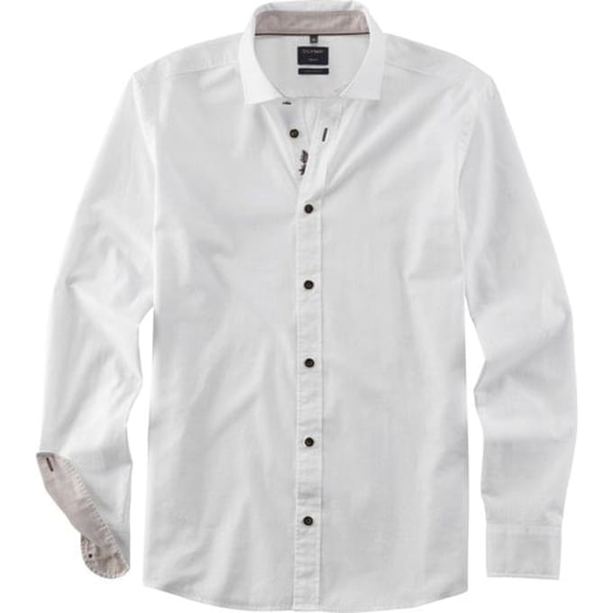 OLYMP Casual Overhemd, Regular Fit, Kent, Wit