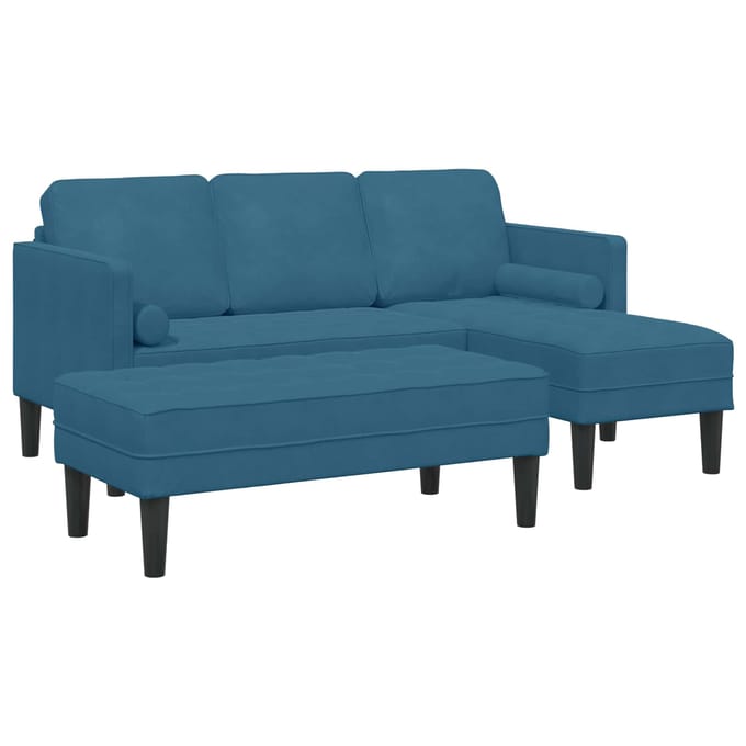 vidaXL - Bankstel - 2 - st - Blauw - Polyester