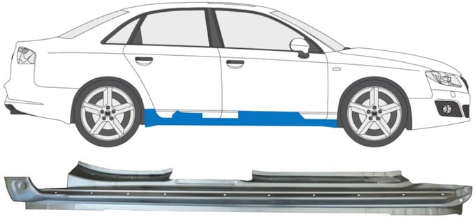 Reparatie dorpel voor Seat Exeo 2008-2013 / Rechts