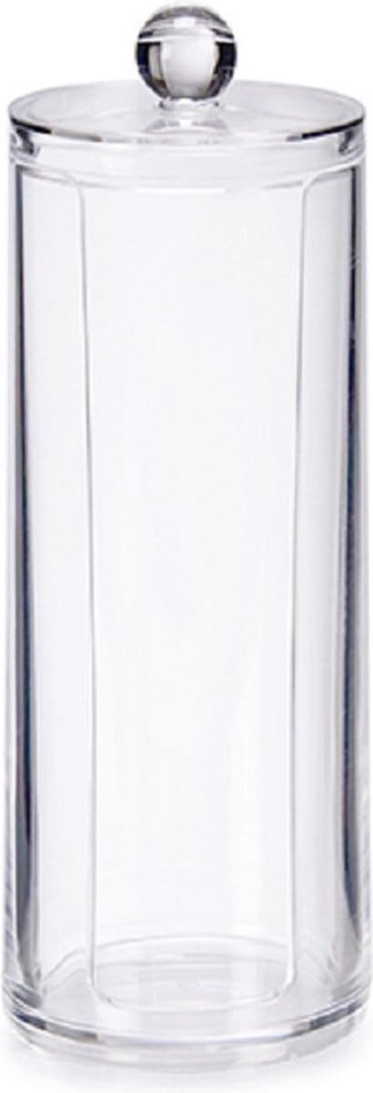 Berilo Make up watjes/watten schijfjes houder/dispenser - 7 x 20 cm - kunststof - organizer