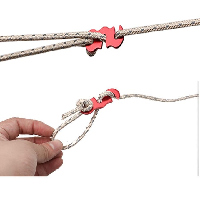 Buitentent Windtouw Gesp Tent Trekkoorden Gespen Aluminiumlegering Drieogen Open Touwgespen rood