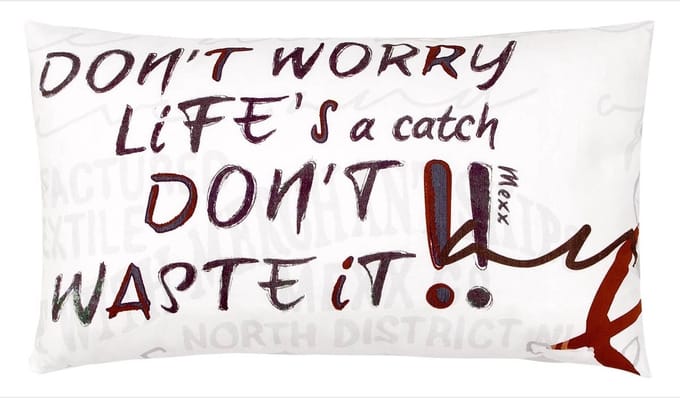 MEXX Sierkussen Life's a Catch 30x50cm - grey - 100% Katoen