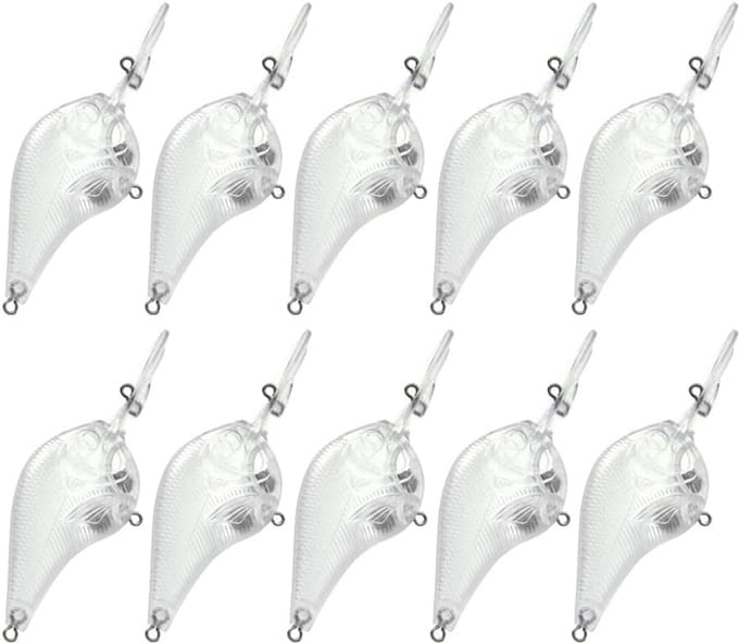 10 Stuks Ongeverfde Hengelaas Set Crankbait Voor DIY Vliegbinden
