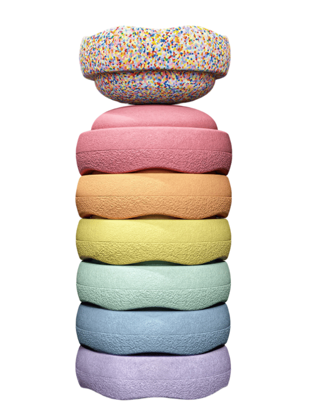 Stapelstein MINI regenboog pastel + mini super confetti