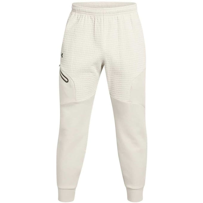 Under Armour Heren Unstoppable joggingbroek met structuur en slank model (Wit)