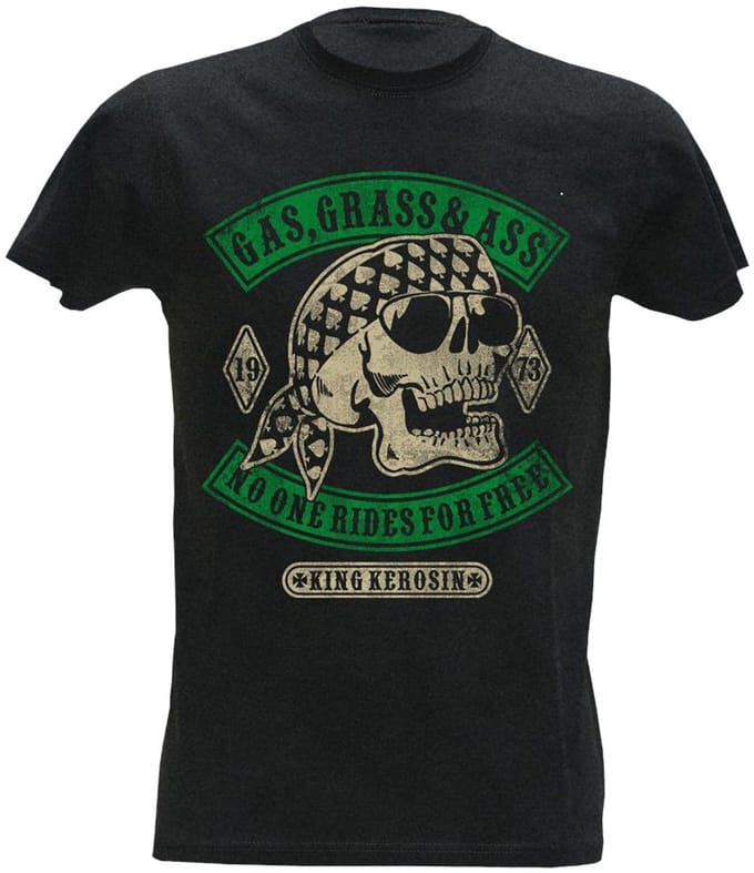 King Kerosin Shirt Gas, Grass & Ass Zwart