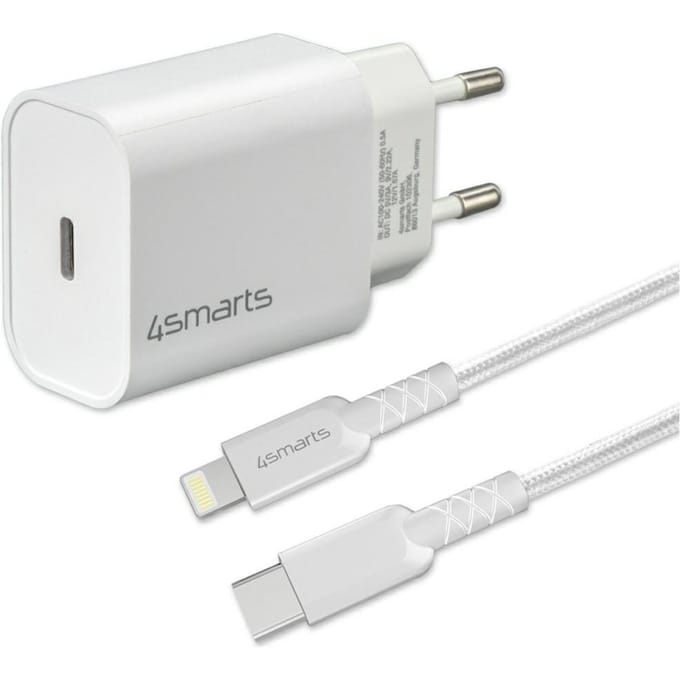 4smarts VoltPlug 20W USB-C Adapter met Lightning Kabel 1.5 Meter Wit