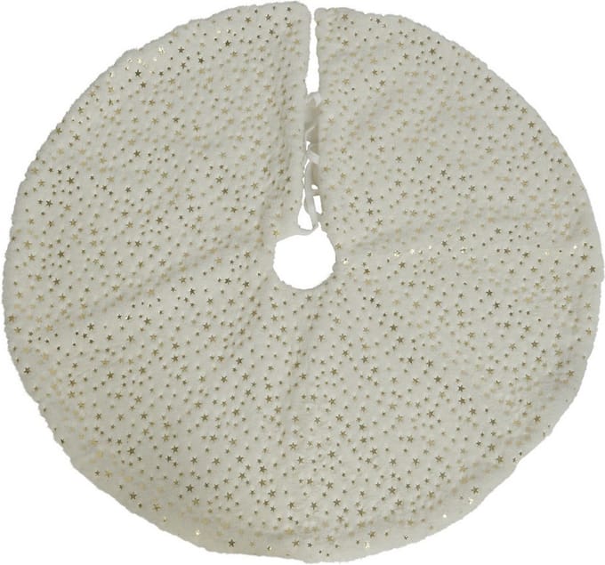 Bellatio decorations Kerstboomrok - wit - 90 cm - Kerstboom rok/rokken