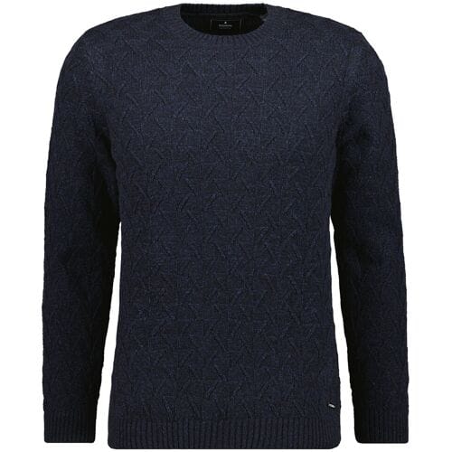 Ragman Trui Round Neck Texture Knit Marine / male