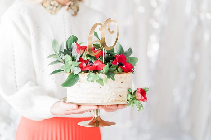 Cake Topper gold - 60 jaar