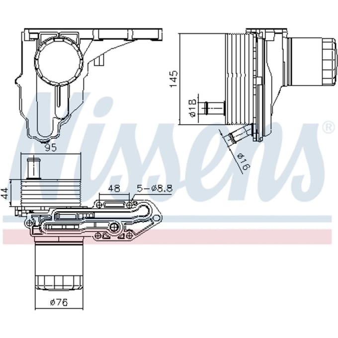 Olie radiator, motorolie NISSENS 91329