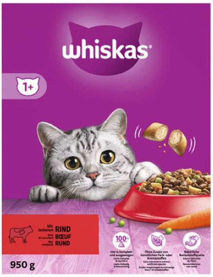 6x Whiskas Rund 1+ - 800g