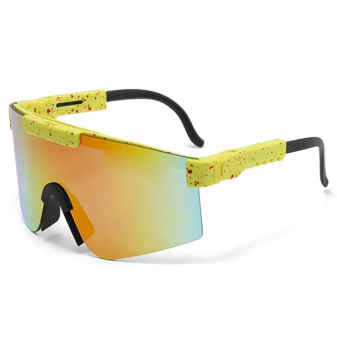Sport Zonnebril - Fiets Bril Winddicht – Skibril - Ski bril - Geel