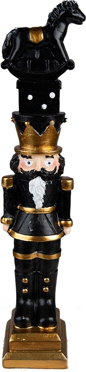 Clayre & Eef Kerstdecoratie Notenkraker 23 cm Zwart Polyresin