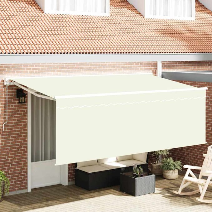 vidaXL - Uitschuifbare - luifel - Crème - 400 - x - 200 - cm - Polyester - en - Aluminium