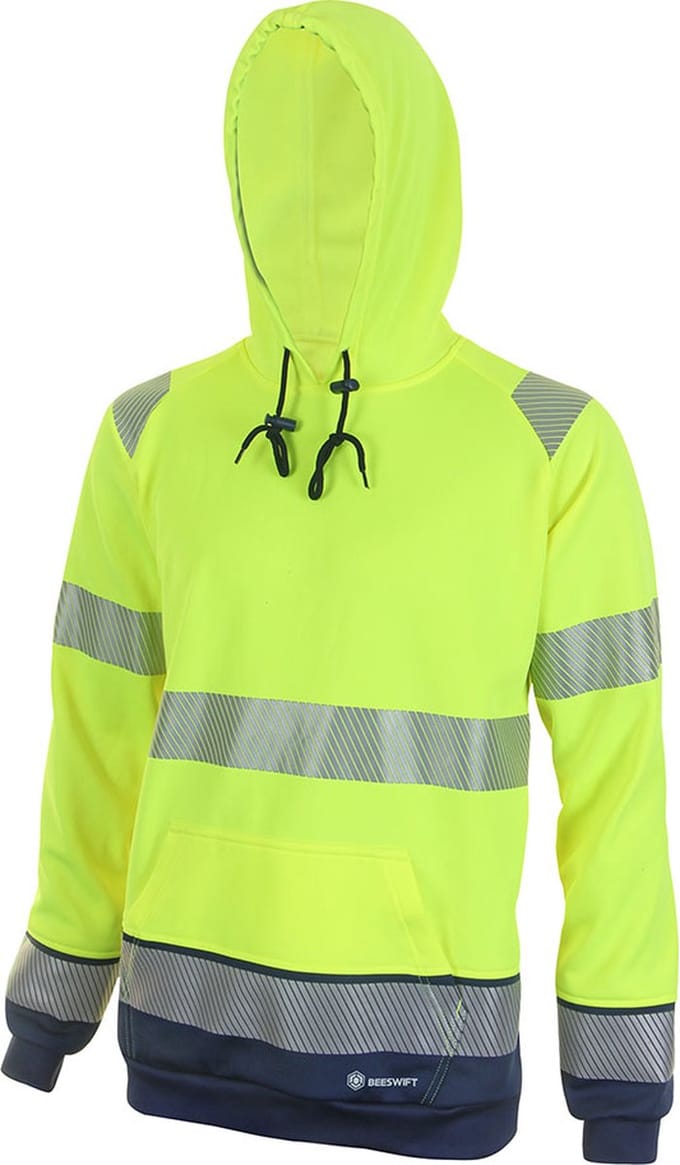 Beeswift HiVis Hoody - Geel/Marineblauw - Maat M
