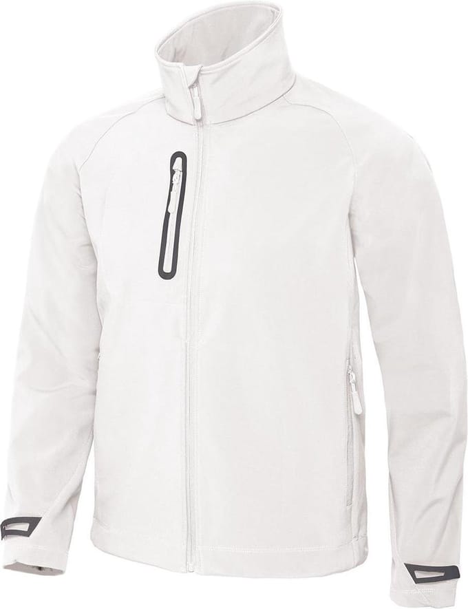 B&C Mens X-Lite 3 Layer Softshell Performance Jacket (Wit)