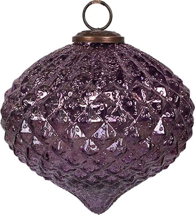 Clayre & Eef Kerstbal Overig Ø 13x11 cm Paars Glas Kerstballen