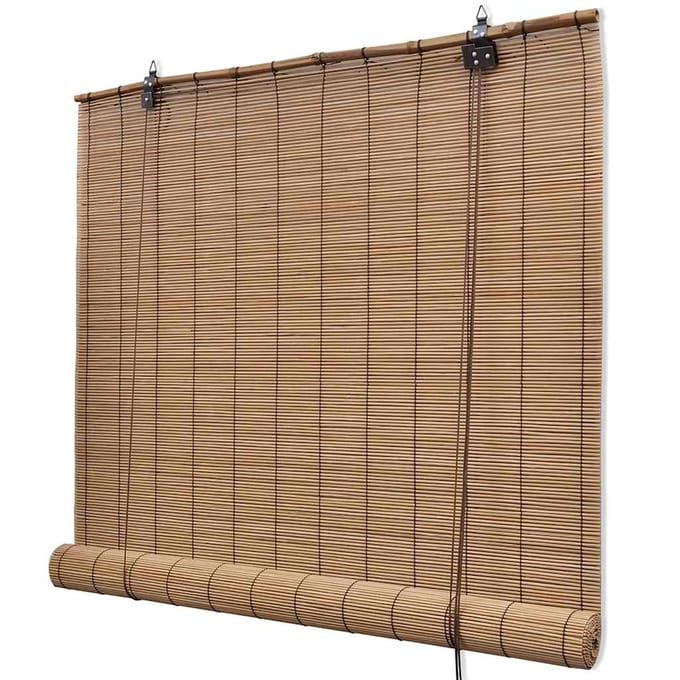 vidaXL - Rolgordijn - 150x220 - cm - bamboe - bruin