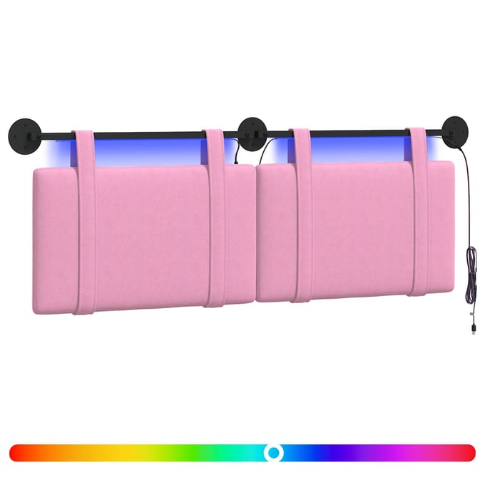 vidaXL - Hangend - hoofdbord - Roze - Stof