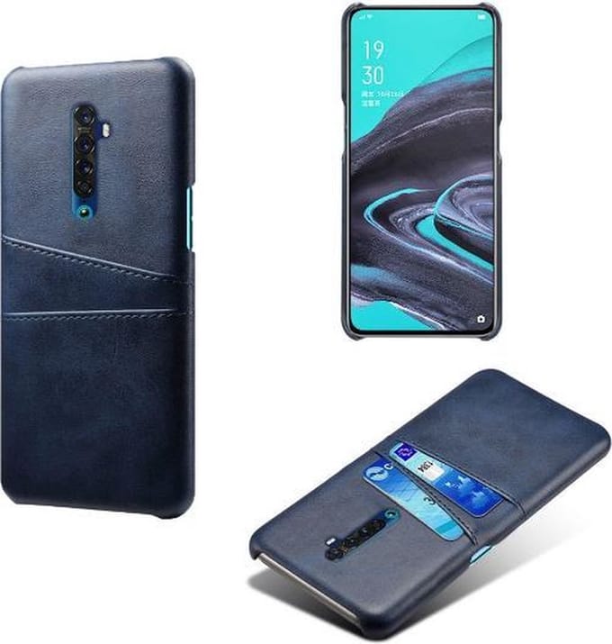 Back Cover met Opbergvakjes + PMMA Screenprotector voor OPPO Reno 2 _ Blauw