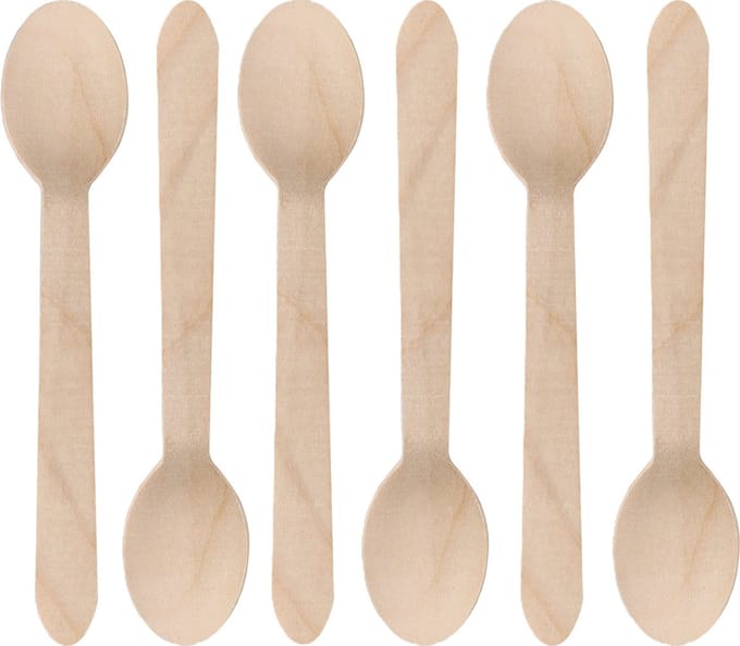 DEPA BBQ/verjaardag/camping bestek - lepels - 20x - hout - 16 cm - eco friendly/composteerbaar - wegwerp