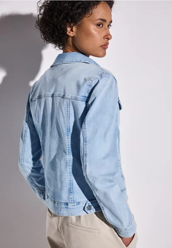 Denim jack in gebleekte look