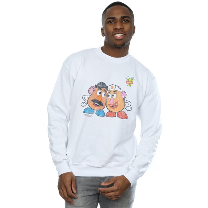 Disney Heren Toy Story 4 Mr en Mrs Aardappelhoofd Sweatshirt (Wit)