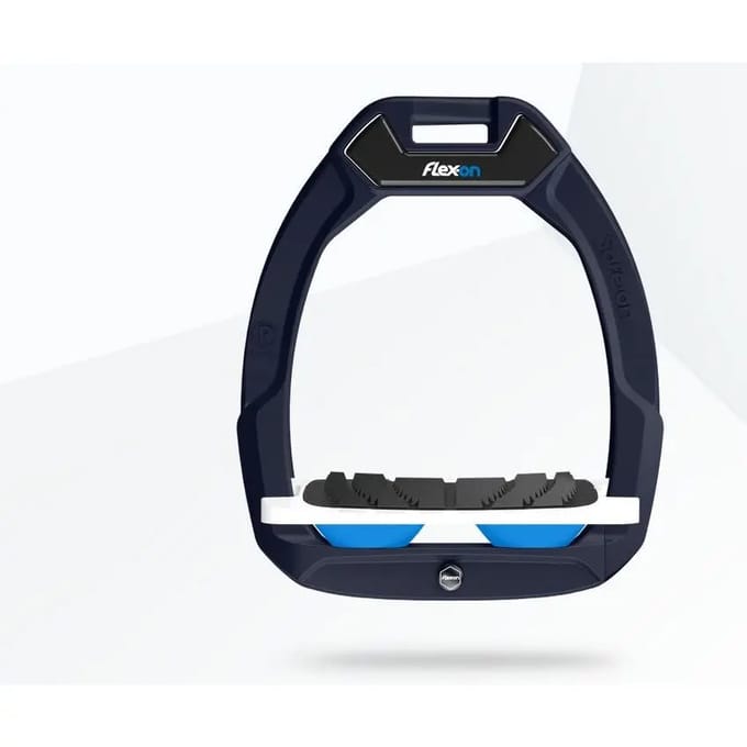 Veiligheidsstrijgers Paardrijden Schuin Grip Bruin/Wit/Blauw Flex-On Safe-On
