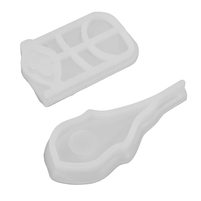 2 stuks Siliconen Mal Uniek Exquise Pipa Vorm Design Elastisch Gemakkelijk Ontvormen Mal Handwerk Cadeau white