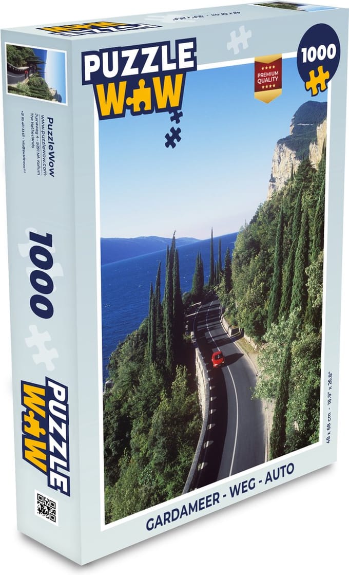 Puzzel Gardameer - Weg - Auto - Legpuzzel - Puzzel 1000 stukjes volwassenen