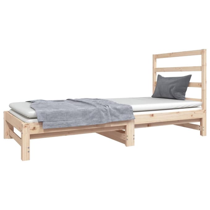 vidaXL - Slaapbank - uitschuifbaar - massief - grenenhout - 2x(90x190) - cm