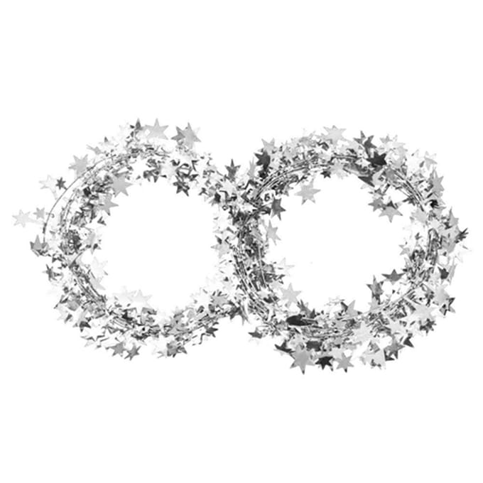7,5 m Kleine Ster Slinger Kerstboom Bruiloftsfeest Decoratie Kledingaccessoires (Zilver) zilver