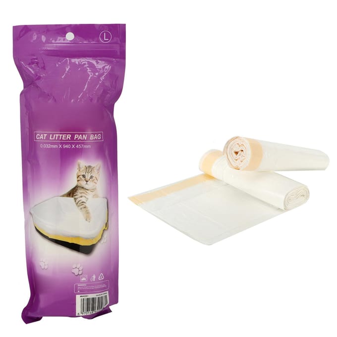 2 Paquets Sacs pour Bac à Litière pour Chat Sacs pour Bac à Litière avec Cordon de Serrage Fournitures pour Animaux de Compagnie Chat (M) Large
